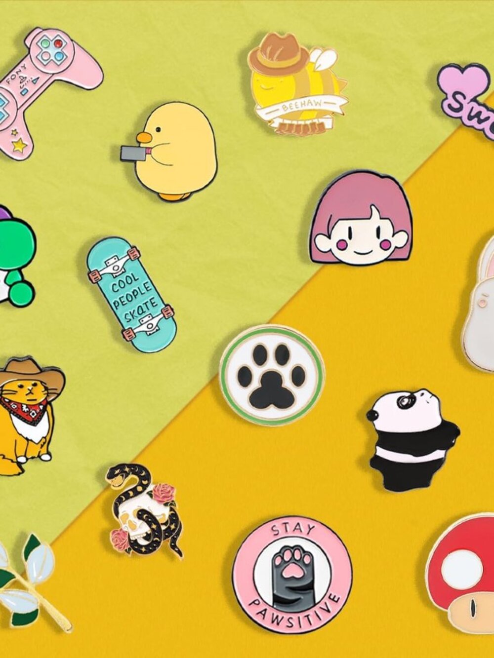 30/60/100 Mixed Cute Enamel Pins Bulk for Women & Girls,Funny Anime Backpack Pin - Picture 5 of 7
